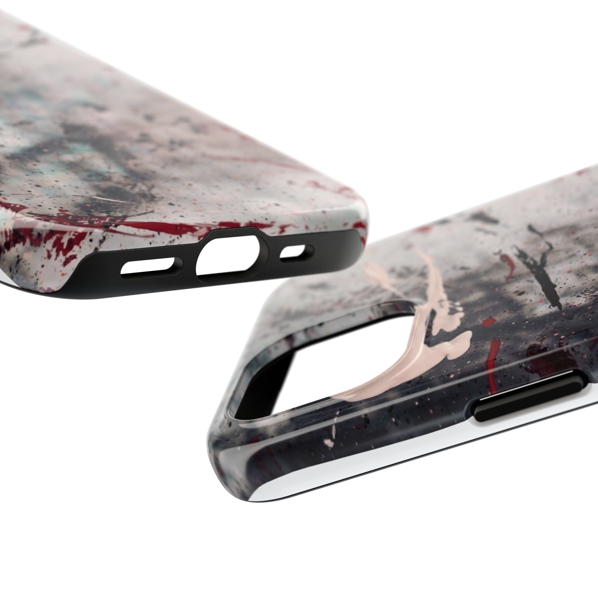 Abstract Grunge Tough Phone Case — Protective Marble Splatter Design