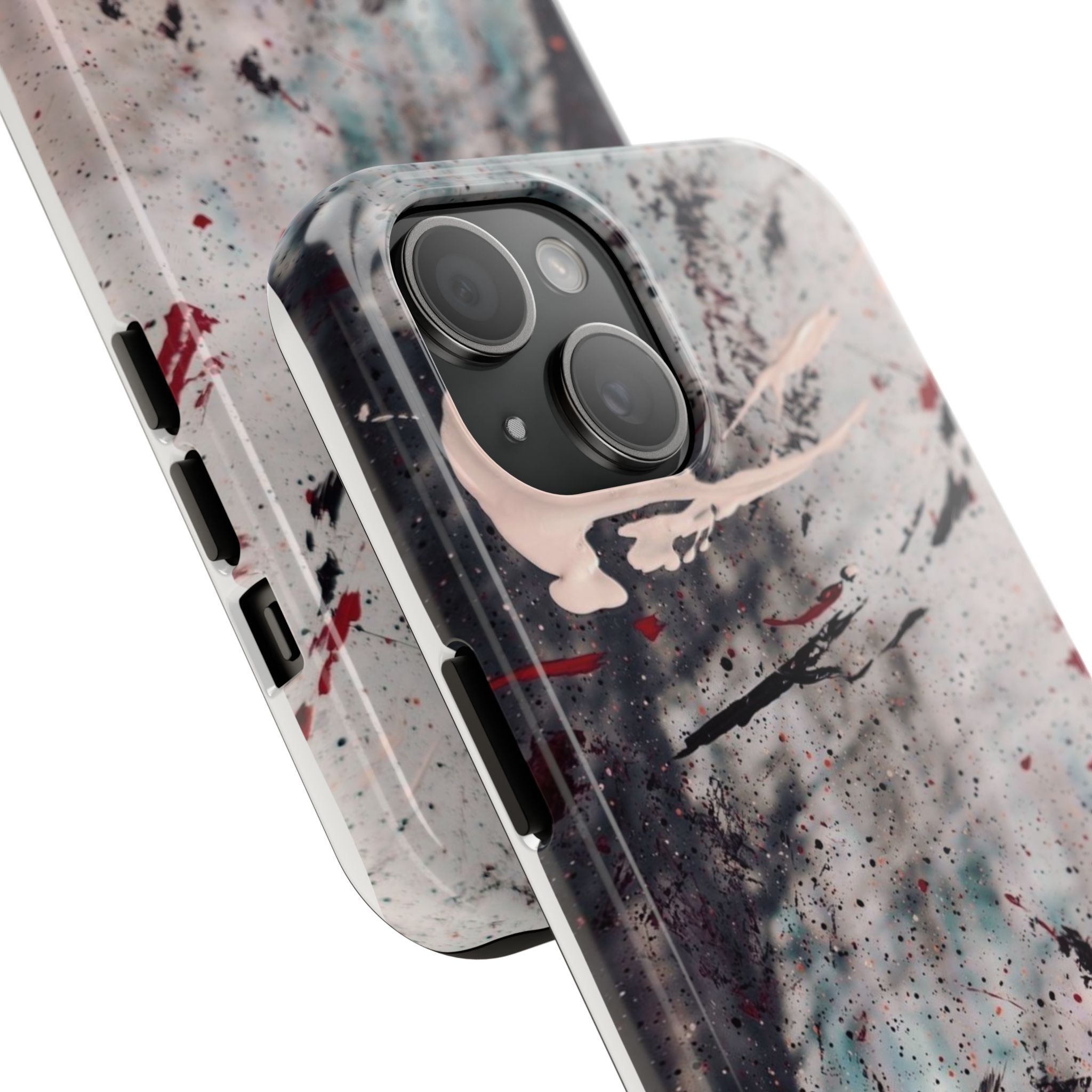 Abstract Grunge Tough Phone Case — Protective Marble Splatter Design
