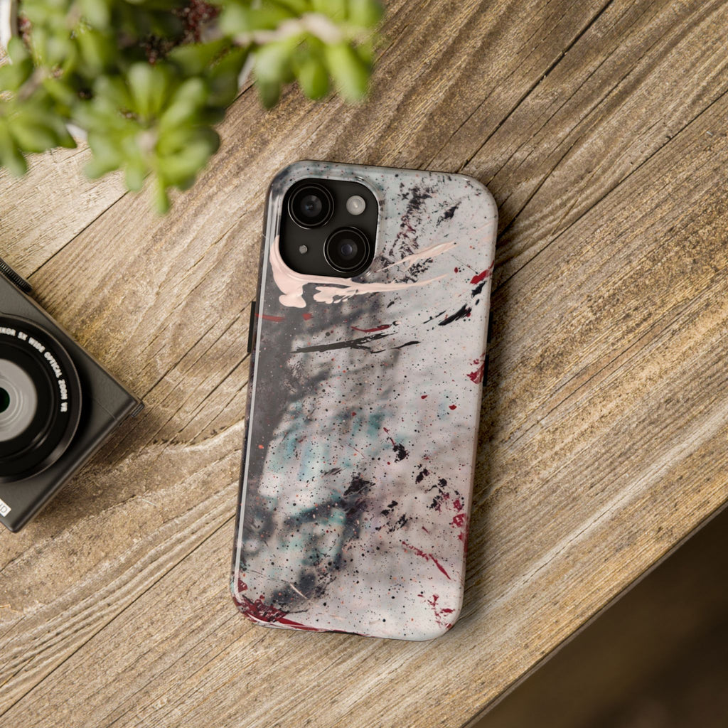 Abstract Grunge Tough Phone Case — Protective Marble Splatter Design