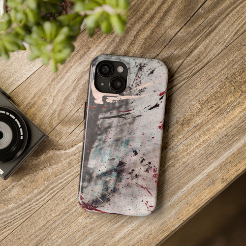 Abstract Grunge Tough Phone Case — Protective Marble Splatter Design