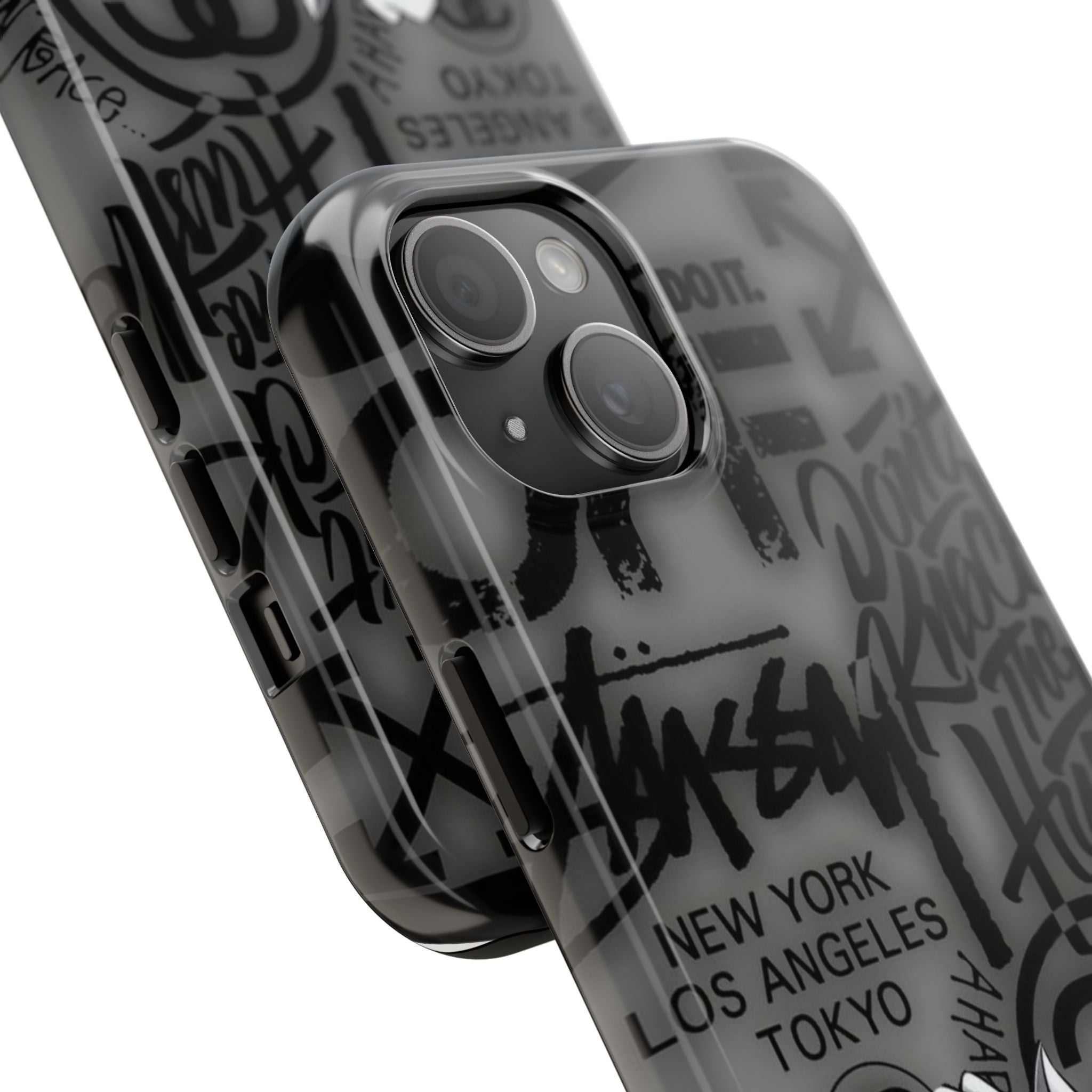 Graffiti Tough Phone Case — Urban Cartoon Cat Design