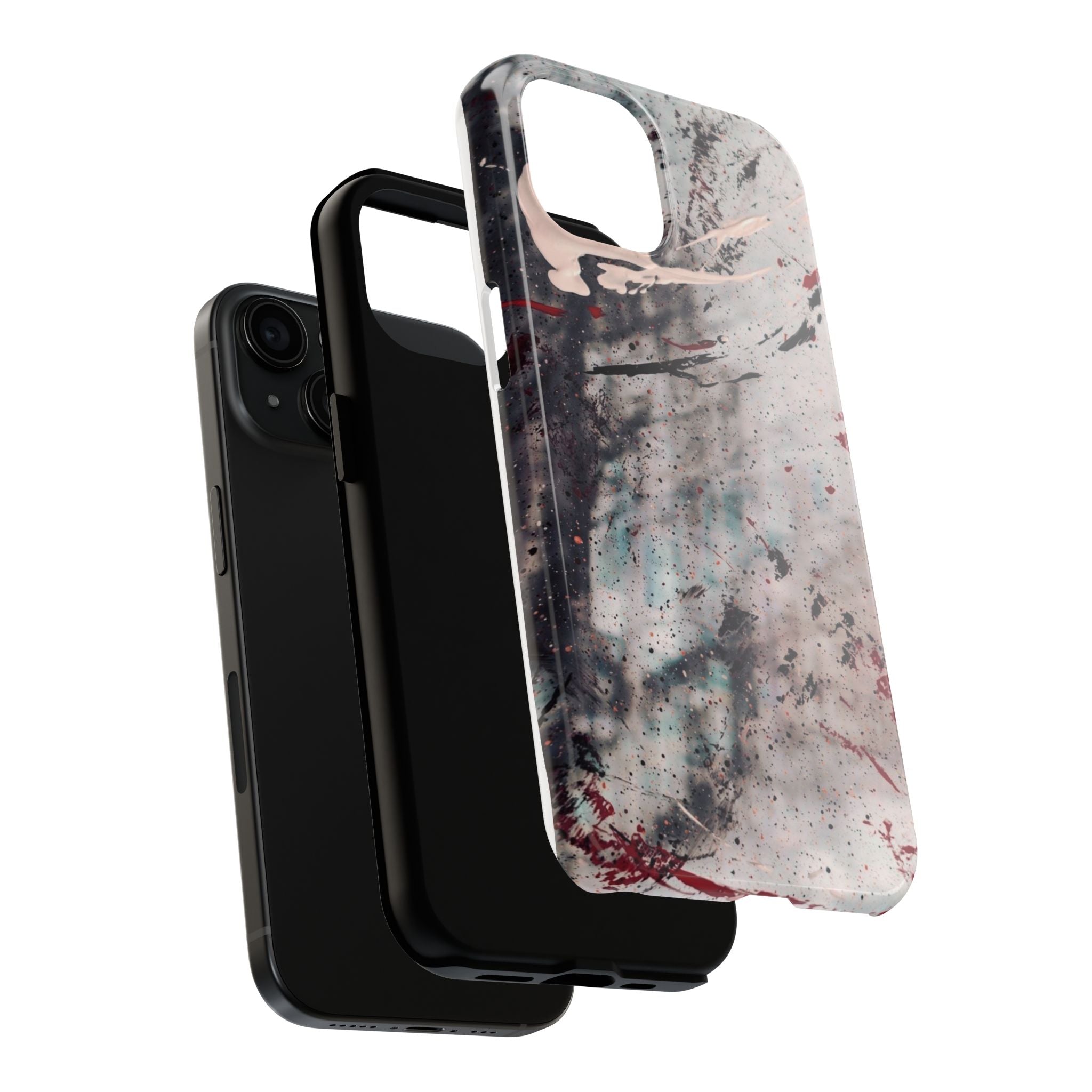 Abstract Grunge Tough Phone Case — Protective Marble Splatter Design